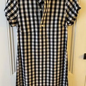 Black & white check shirt dress